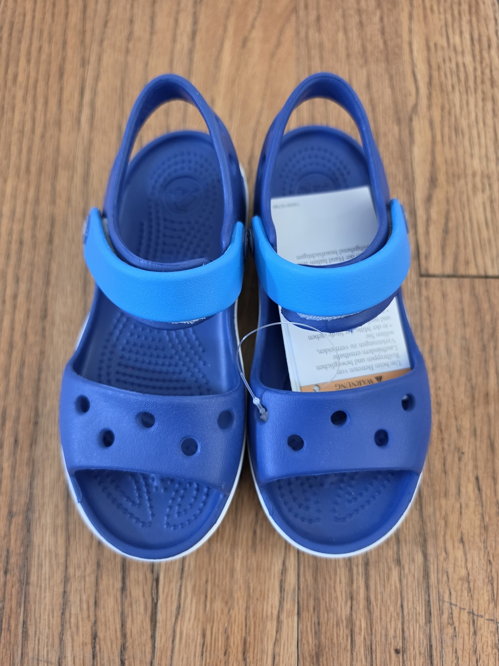 NWT! Kids Blue Crocs Sandals with Adjustable Strap Size 10